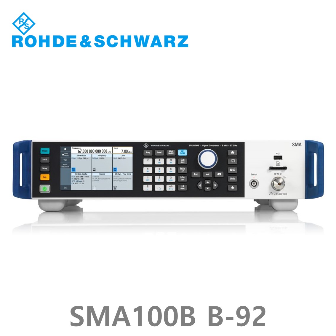 [ 로데슈바르즈 ] SMA100B, SMAB-B92, 8 kHz~ 72GHz, –132 dBc, 30 dBm, 마이크로웨이브 신호발생기 (1420.8288.04)