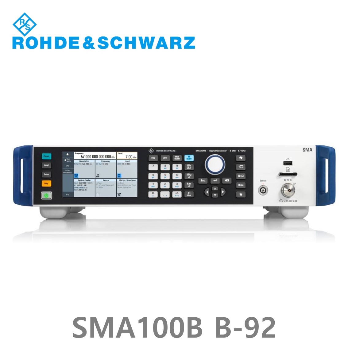 로데슈바르즈 SMA100B, SMAB-B92, 8 kHz~ 72GHz, –132 dBc, 30 dBm, 마이크로웨이브 신호발생기