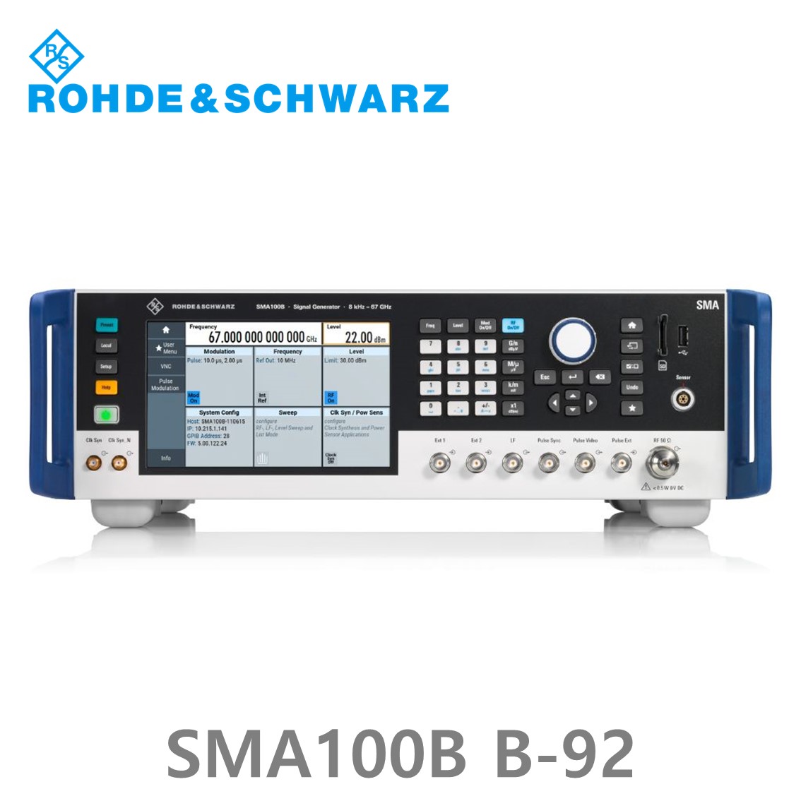 [ 로데슈바르즈 ] SMA100B, SMAB-B92, 8 kHz~ 72GHz, –132 dBc, 30 dBm, 마이크로웨이브 신호발생기 (1420.8288.04)