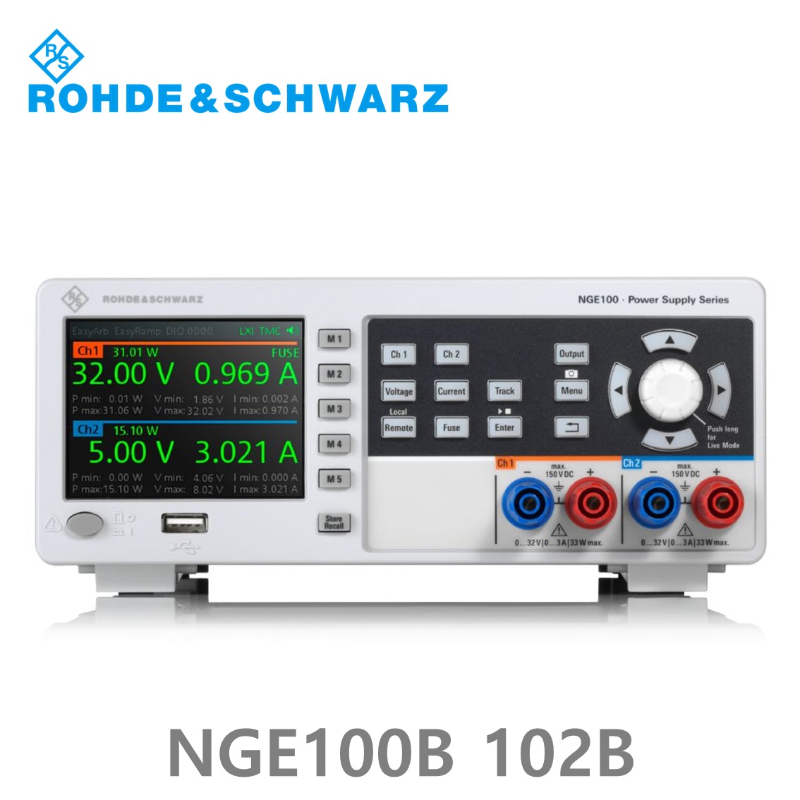 로데슈바르즈 NGE102B  2채널/66W DC파워서플라이, 0V~32V, 0A~3A  DC전원공급기 (5601.3800.02)