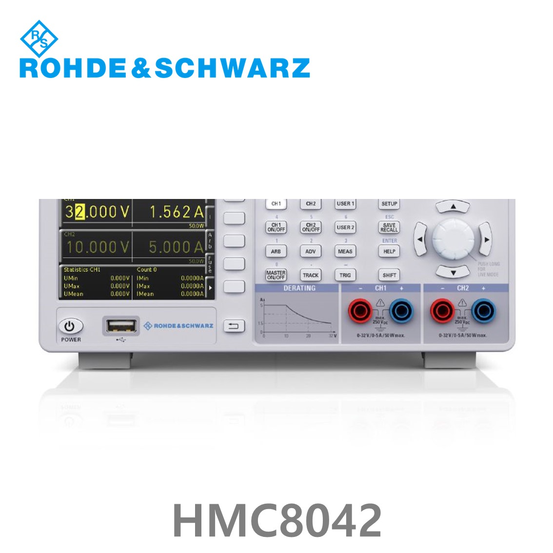 [로데슈바르즈 ] HMC8042  2채널/100W/0V~32V/5A DC파워서플라이 (3593.1029.02)