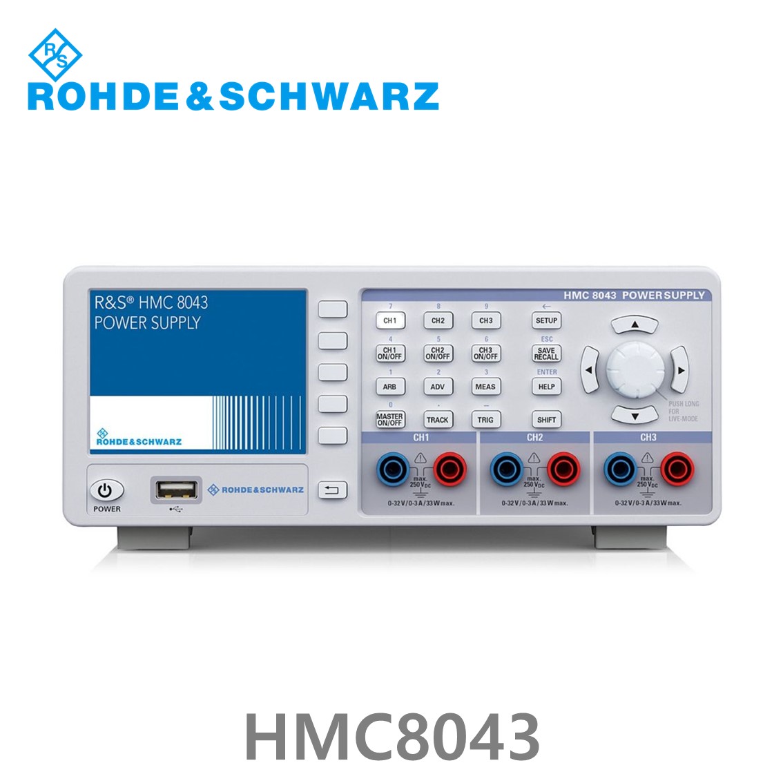 [로데슈바르즈 ] HMC8043  3채널/100W/0V~32V/3A DC파워서플라이 (3593.1041.02)