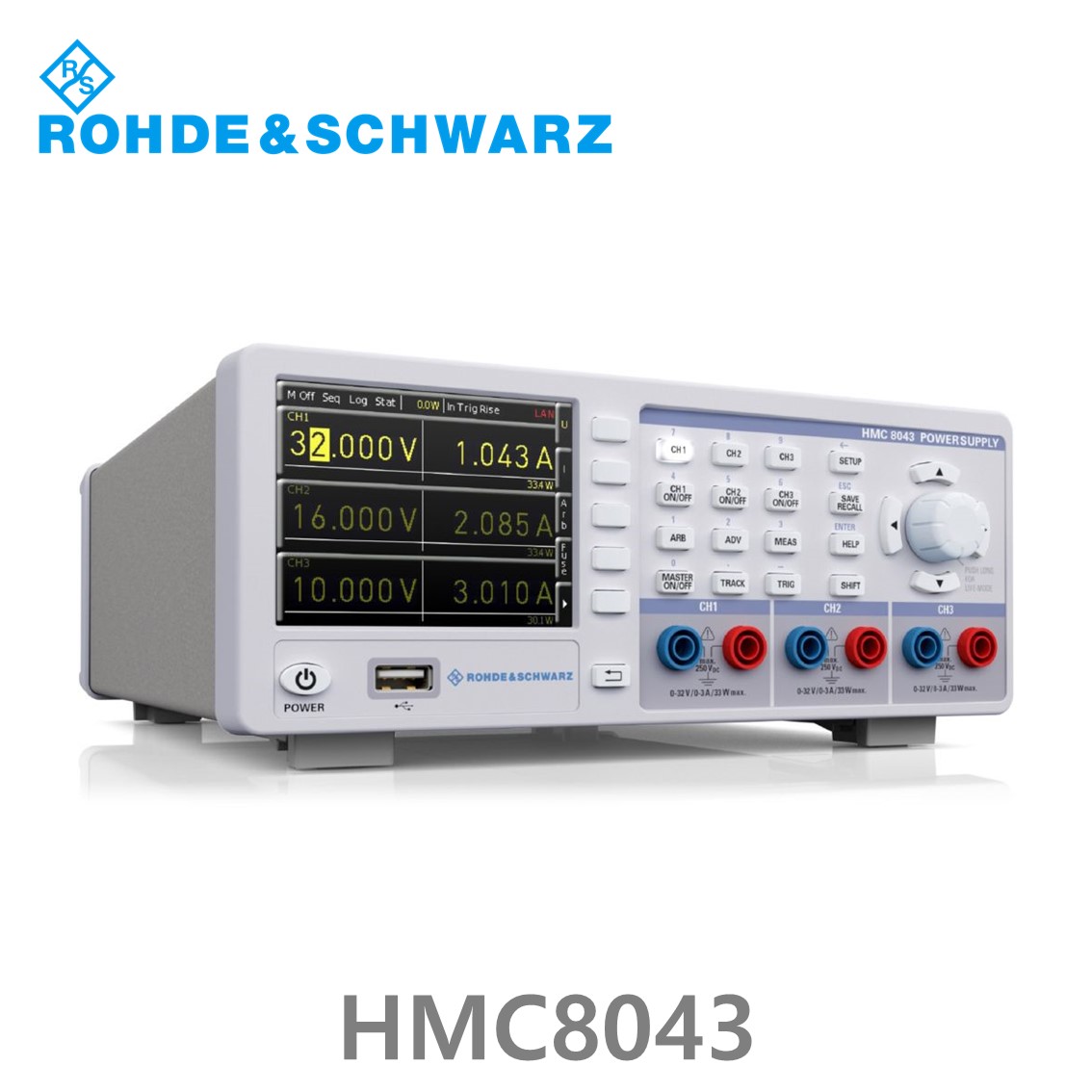 [로데슈바르즈 ] HMC8043  3채널/100W/0V~32V/3A DC파워서플라이 (3593.1041.02)