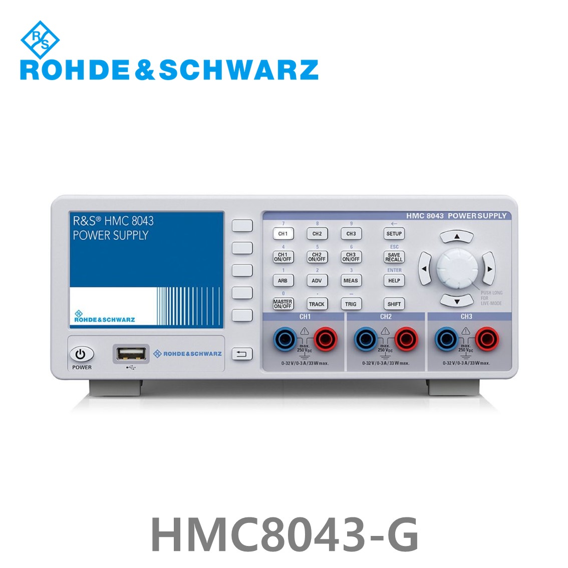 [로데슈바르즈 ] HMC8043-G  3채널/100W/0V~32V, 3A DC파워서플라이 (3593.1058.02)