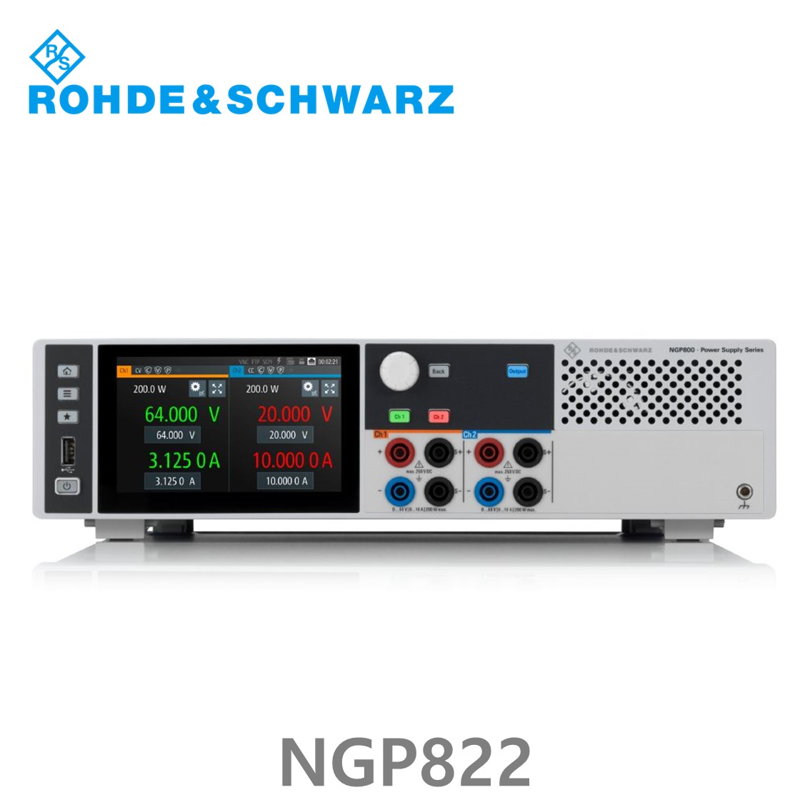 로데슈바르즈 NGP822 2채널/400W, 0V~64V, 0A~10A, DC파워서플라이, DC전원공급기 (5601.4007.06)