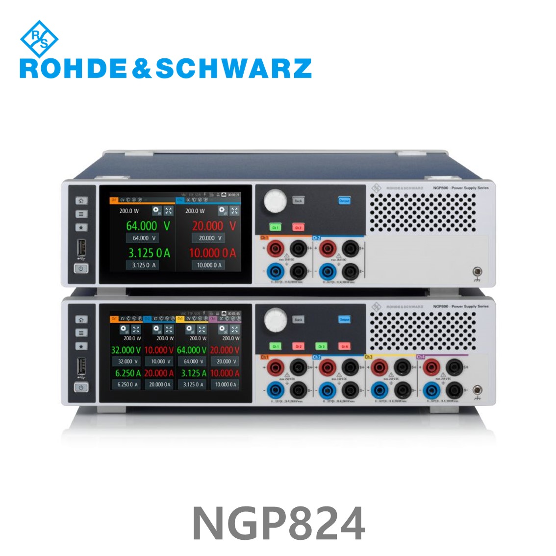 로데슈바르즈 NGP824  4채널/800W/0V~64V, 0A~10A, DC파워서플라이, DC전원공급기 (5601.4007.03)