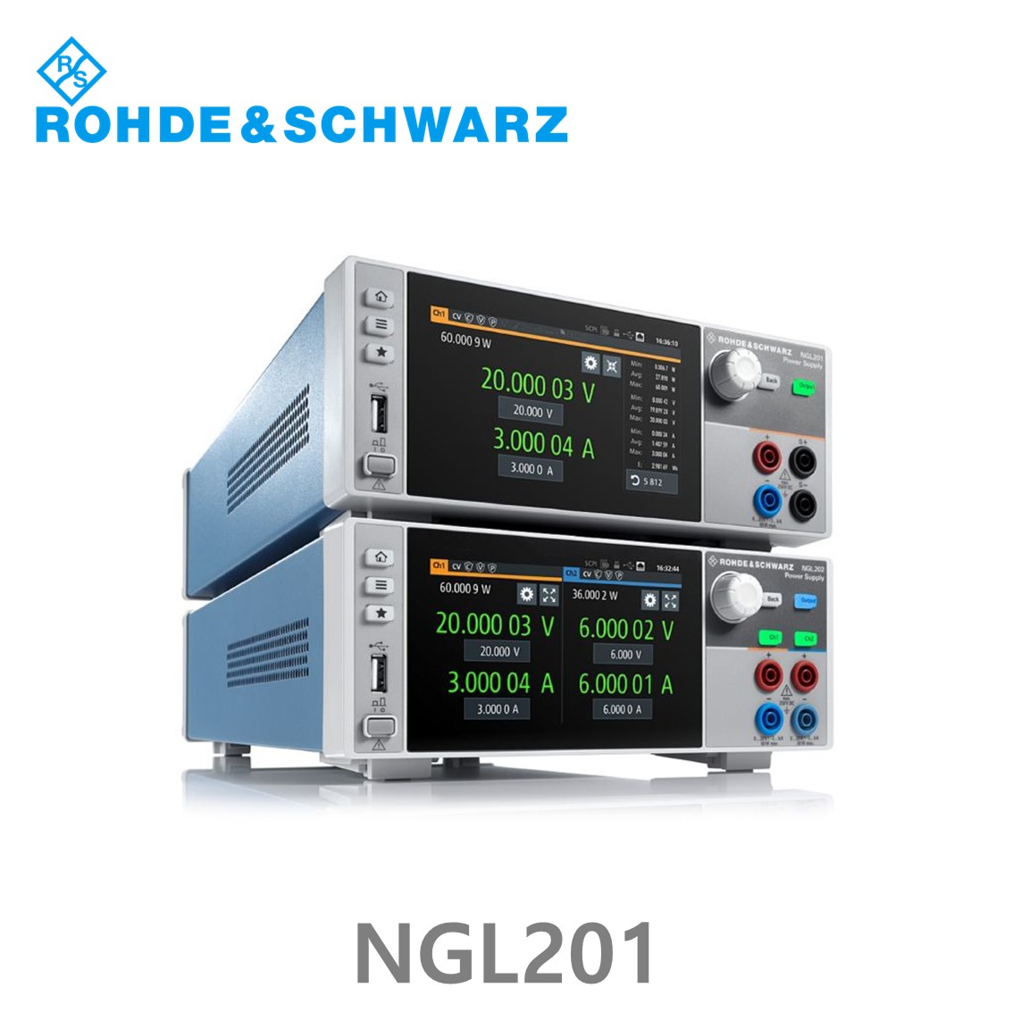 [ 로데슈바르즈 ] NGL201  1채널/60W/0V~20V, ≤6V :0A~6A,  >6V:0A~3 A DC파워서플라이 (3638.3376.02)