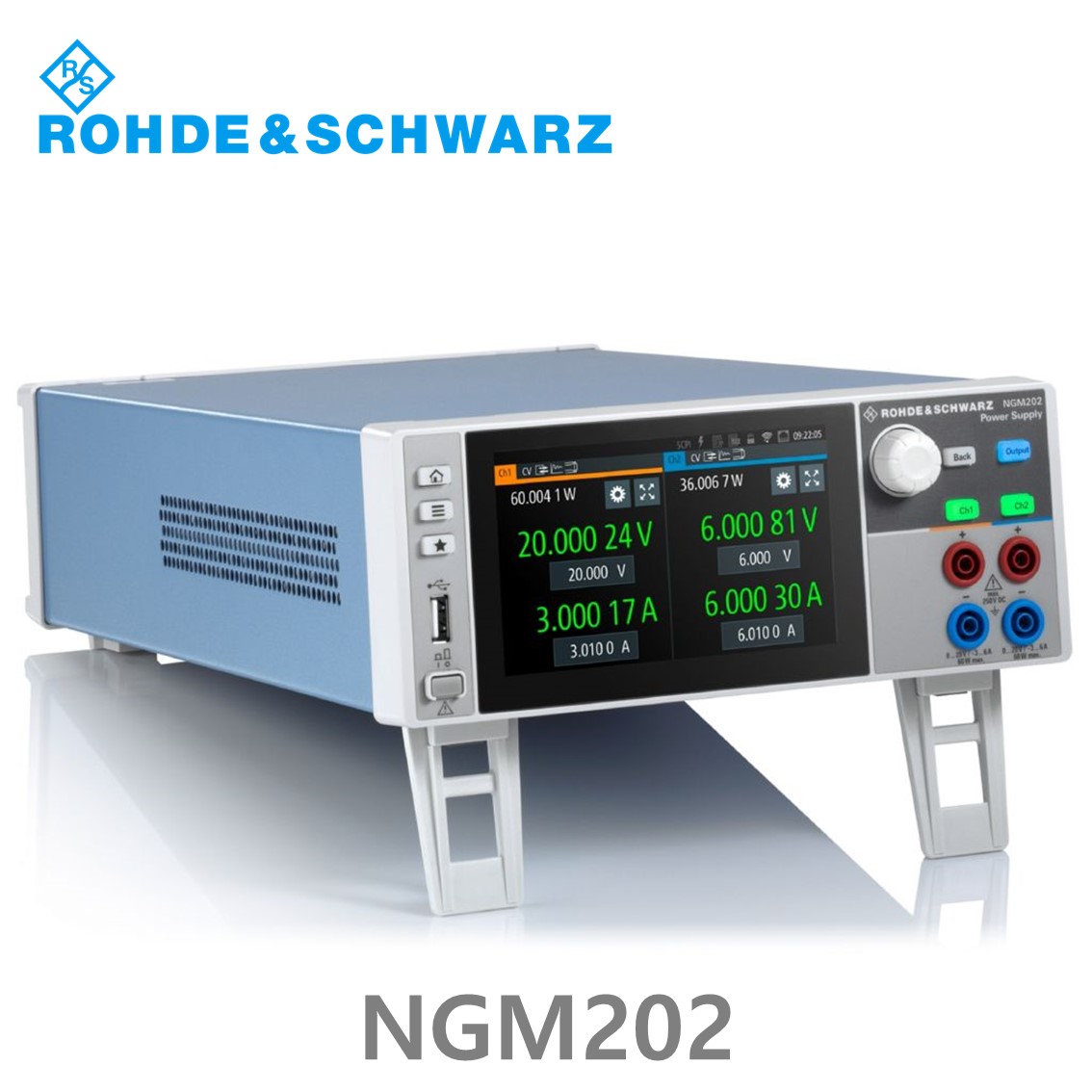 [ 로데슈바르즈 ] NGM202  2채널/120W/0V~20V, ≤6V: 0A~6A, >6V:0A~3A, DC파워서플라이, DC전원공급장치 (3638.4472.03)