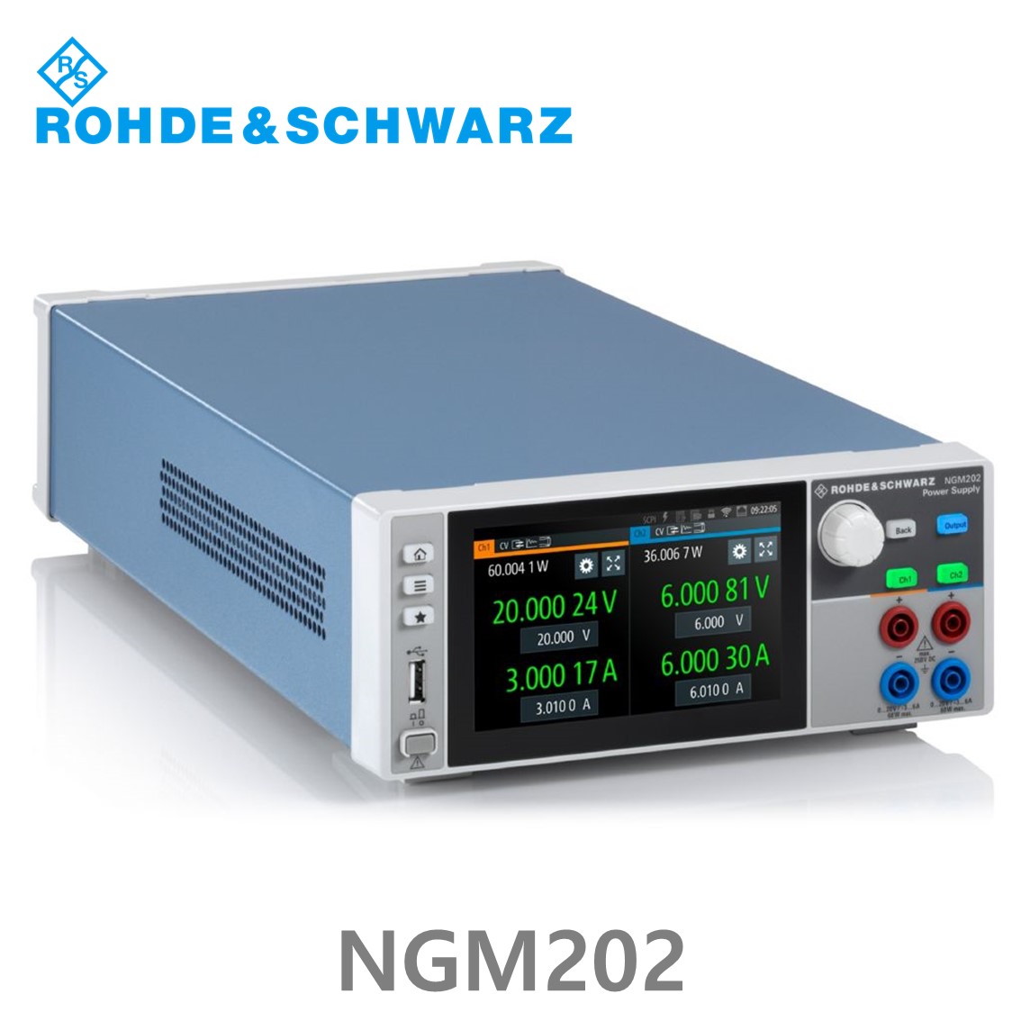 [ 로데슈바르즈 ] NGM202  2채널/120W/0V~20V, ≤6V: 0A~6A, >6V:0A~3A, DC파워서플라이, DC전원공급장치 (3638.4472.03)