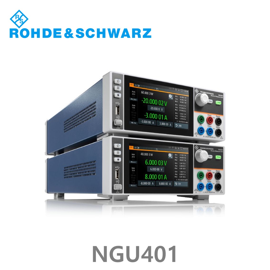 [ 로데슈바르즈 ] NGU401  1채널/60W/출력전압-20V~+20V/출력전류6V이하: ±8A > 6V: ±3A, DC파워서플라이, 소스측정기 (3639.3763.03)