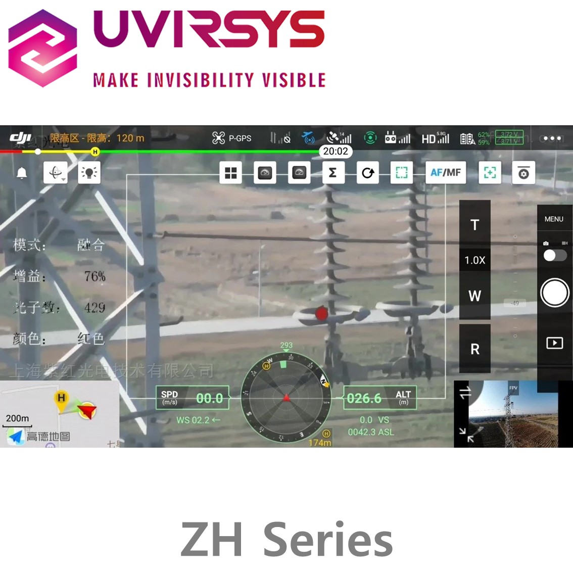 [ UVIRSYS ] ZH480, ZH580시리즈 코로나 탐지 카메라,코로나 드론, 코로나 로봇개 UV, VIS, Dual F.O.V lens