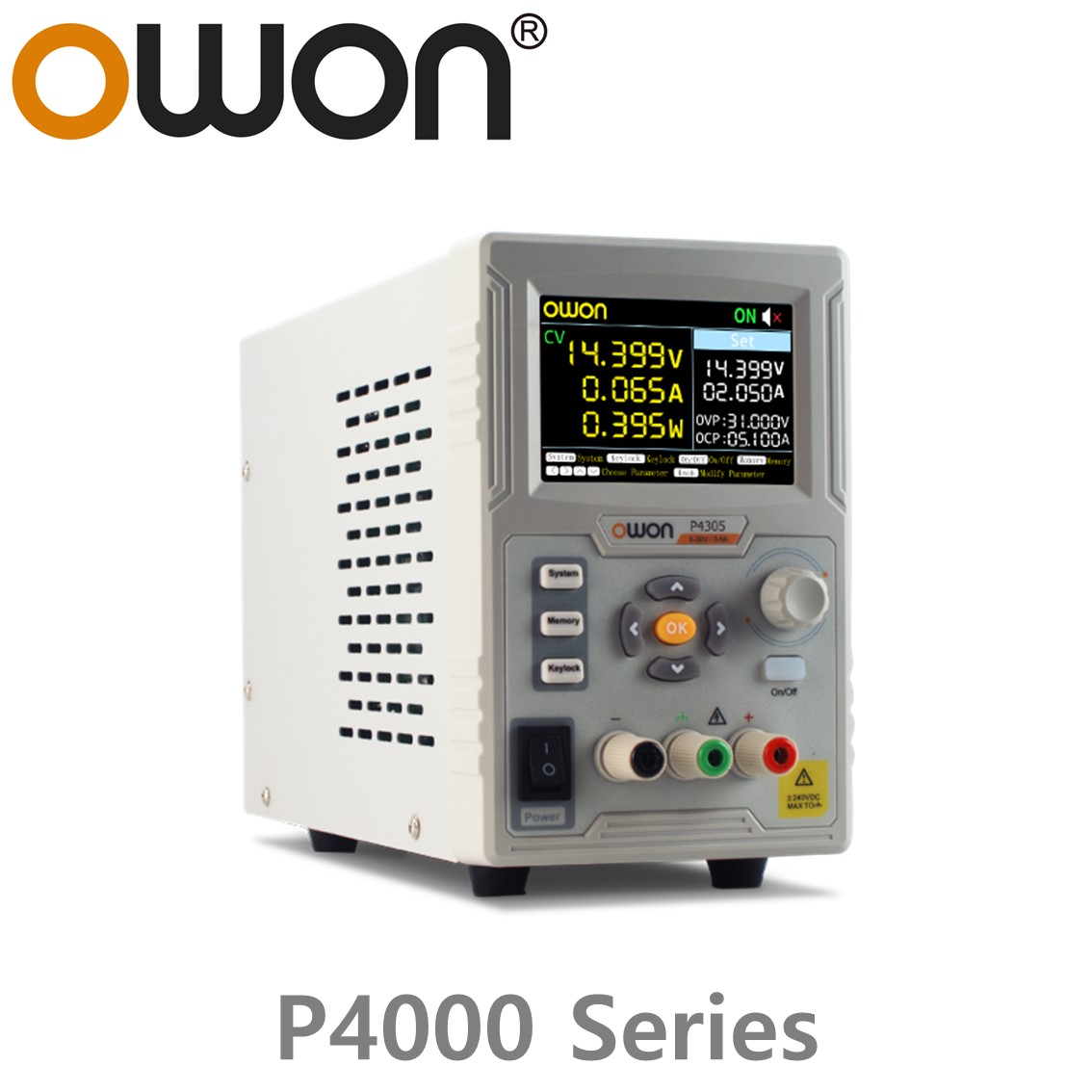 [ OWON ] P4000시리즈  1채널, 프로그래머블 리니어 DC전원공급기 (60V/5A/180W)
