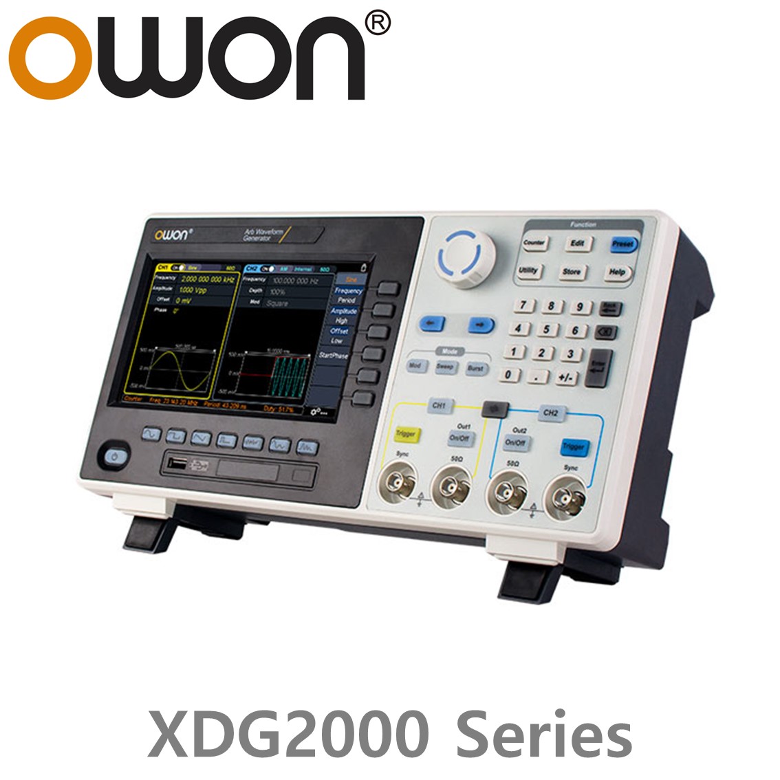 [ OWON ] XDG시리즈 2채널 임의 파형 발생기 2채널 / 35~250MHz / 500~1.25GS 함수발생기