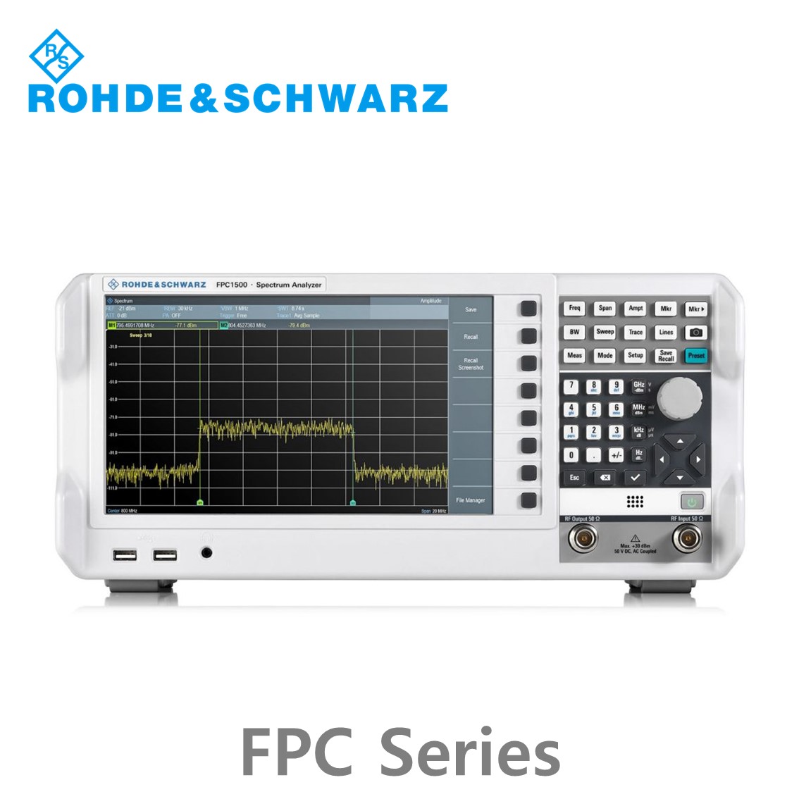 [ 로데슈바르즈 ] FPC시리즈 5kHz ~ 1/2/3GHz / 92dBc(1Hz) / 158dBm/Hz 스펙트럼분석기