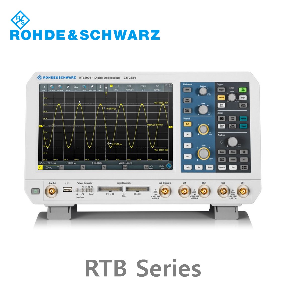 [ 로데슈바르즈 ] RTB시리즈  2~4채널 / 70~300 MHz / 2.5 Gs / 20 Mpts / 디지털 16채널 디지탈오실로스코프