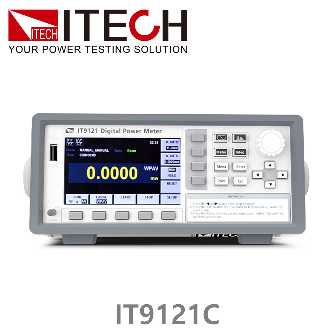 ITECH IT9121C  파워미터, 전력테스터 600Vrms/50Arms Power meter (½ 2U)