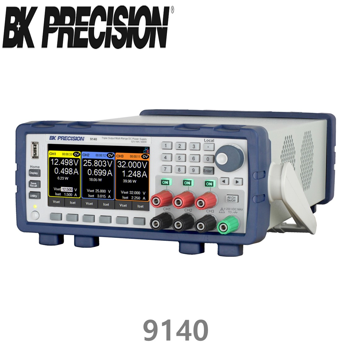 [ BK Precision ] 9140  32V/8A/300W 3채널 다중범위 DC전원공급장치