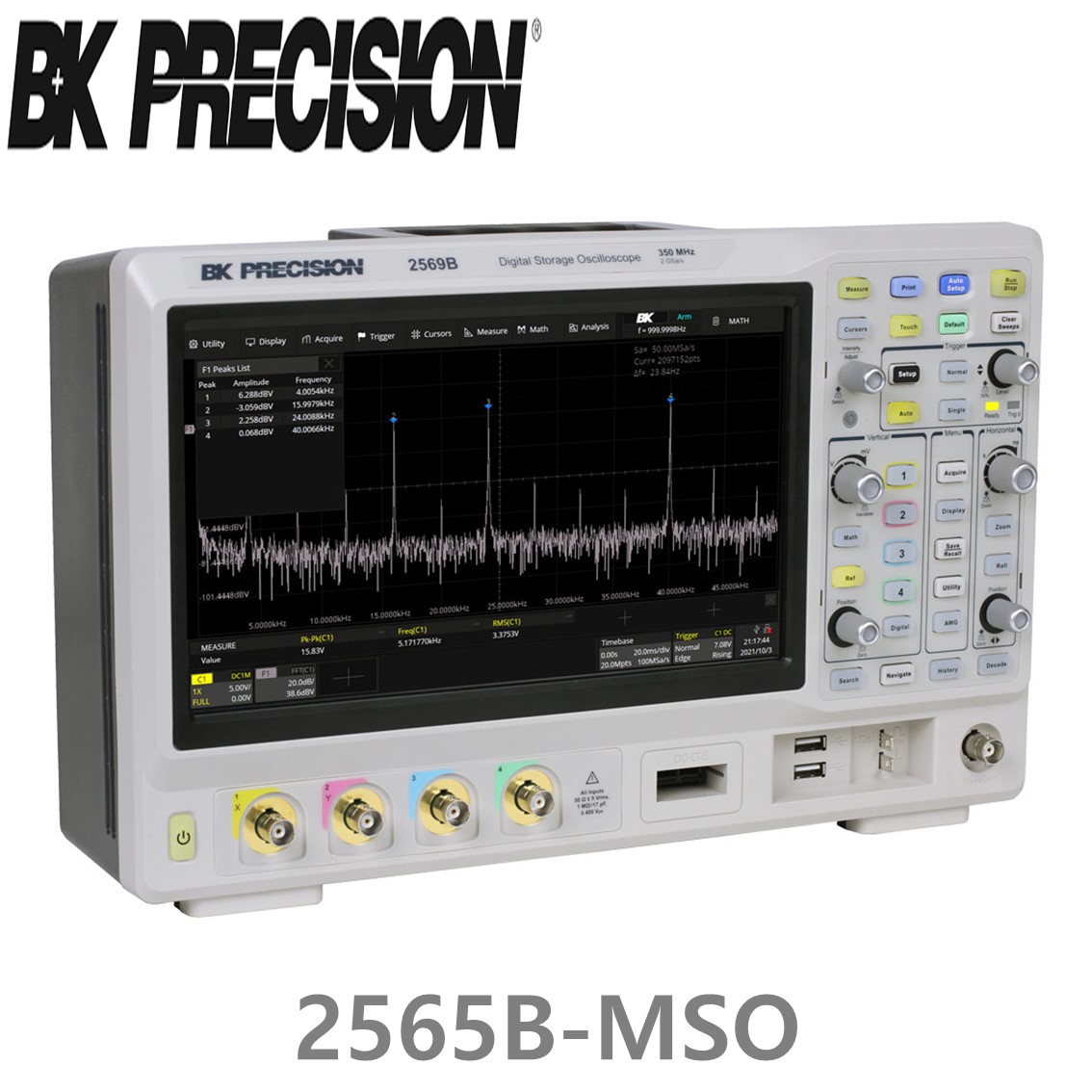 [ BK Precision ] 2565B-MSO  4채널/100MHz/2GSa 디지털 오실로스코프  MSO
