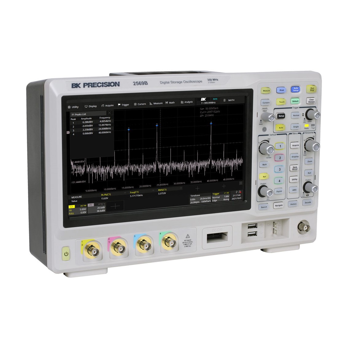BK PRECISION 2565B-MSO  4채널/100MHz/2GSa 오실로스코프  MSO