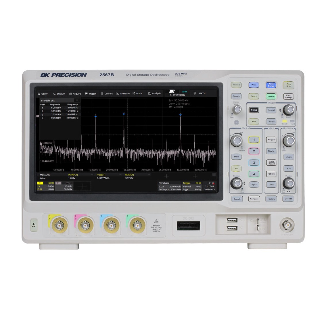 BK PRECISION 2565B-MSO  4채널/100MHz/2GSa 오실로스코프  MSO