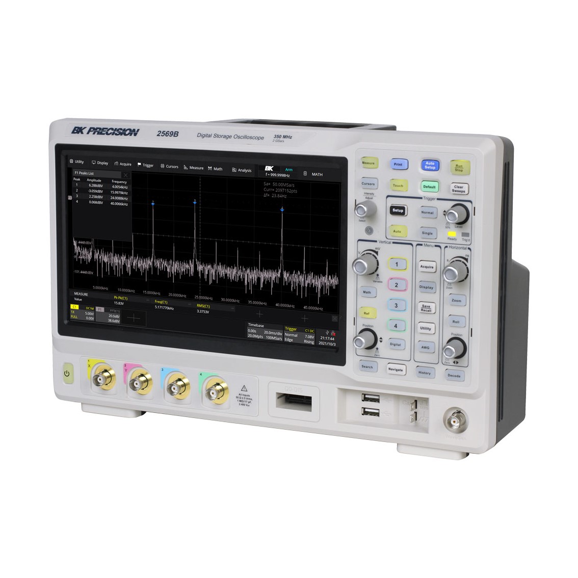 BK PRECISION 2565B-MSO  4채널/100MHz/2GSa 오실로스코프  MSO