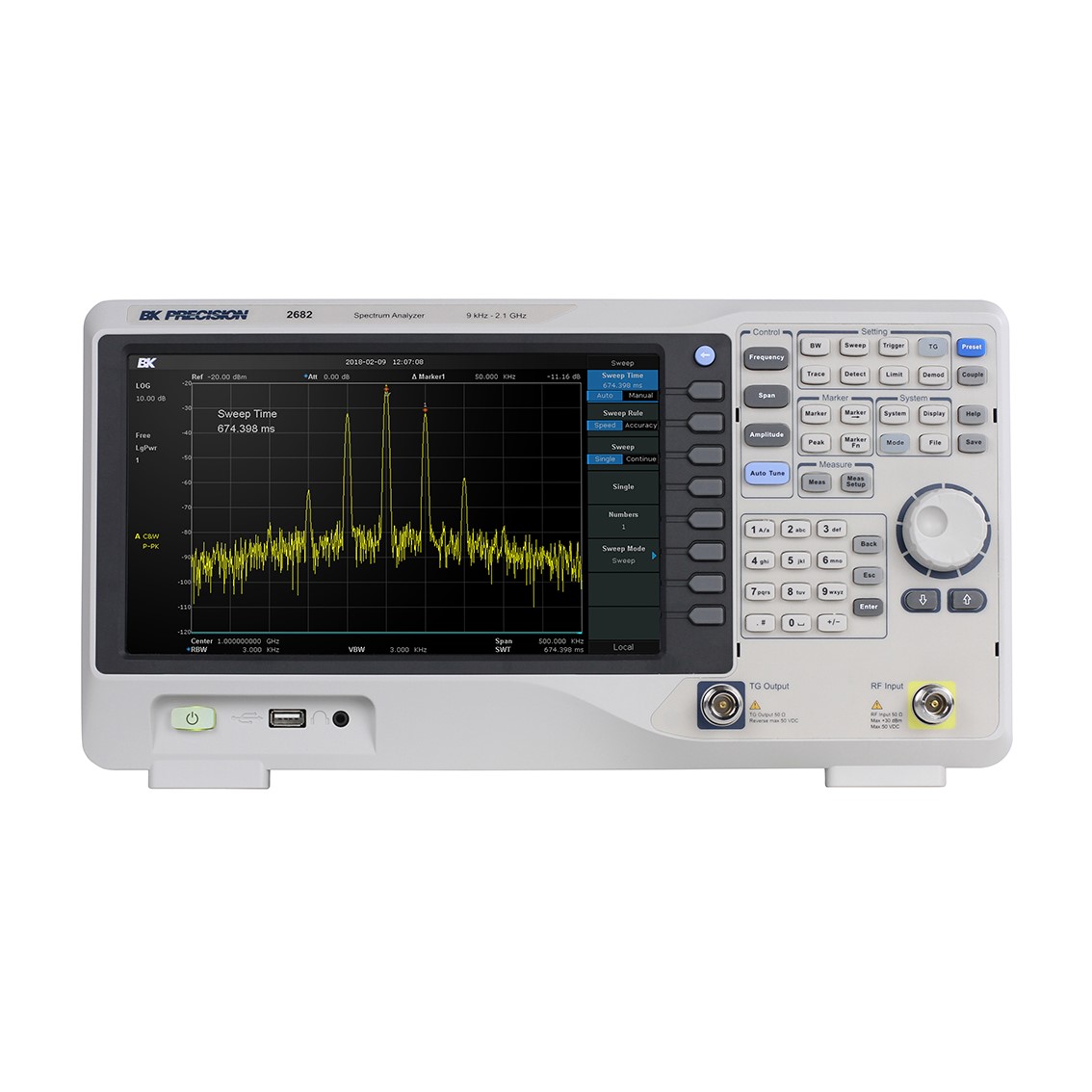 BK PRECISION 2682  스펙트럼아날라이저 9kHz ~2.1GHz/-161dBm/Hz/10.1스크린