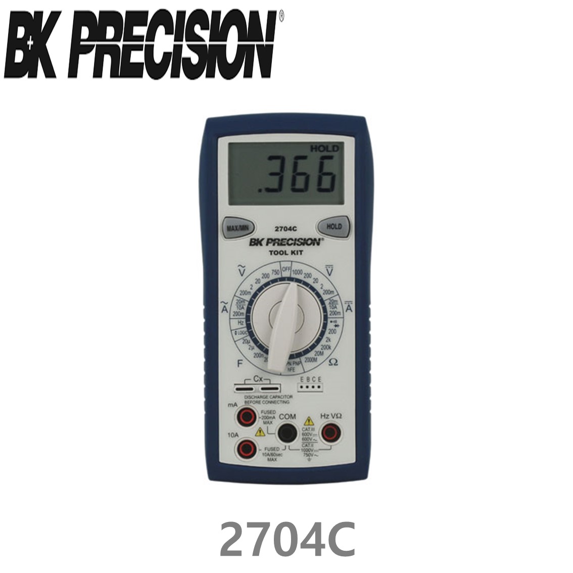 [ BK Precision ] 2704C  휴대용 디지탈 멀티미터 (트랜지스터 테스트 포함) (DC ~1000V/AC ~750V)