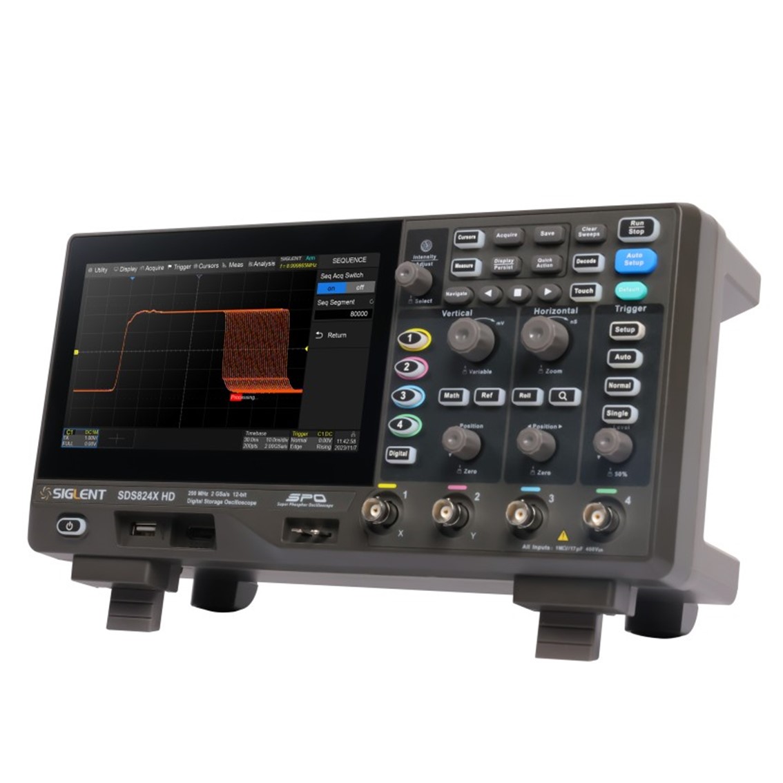 SIGLENT SDS822X HD  오실로스코프 2채널, 200MHz, 2GSa/s, 12-bit, 100Mpts