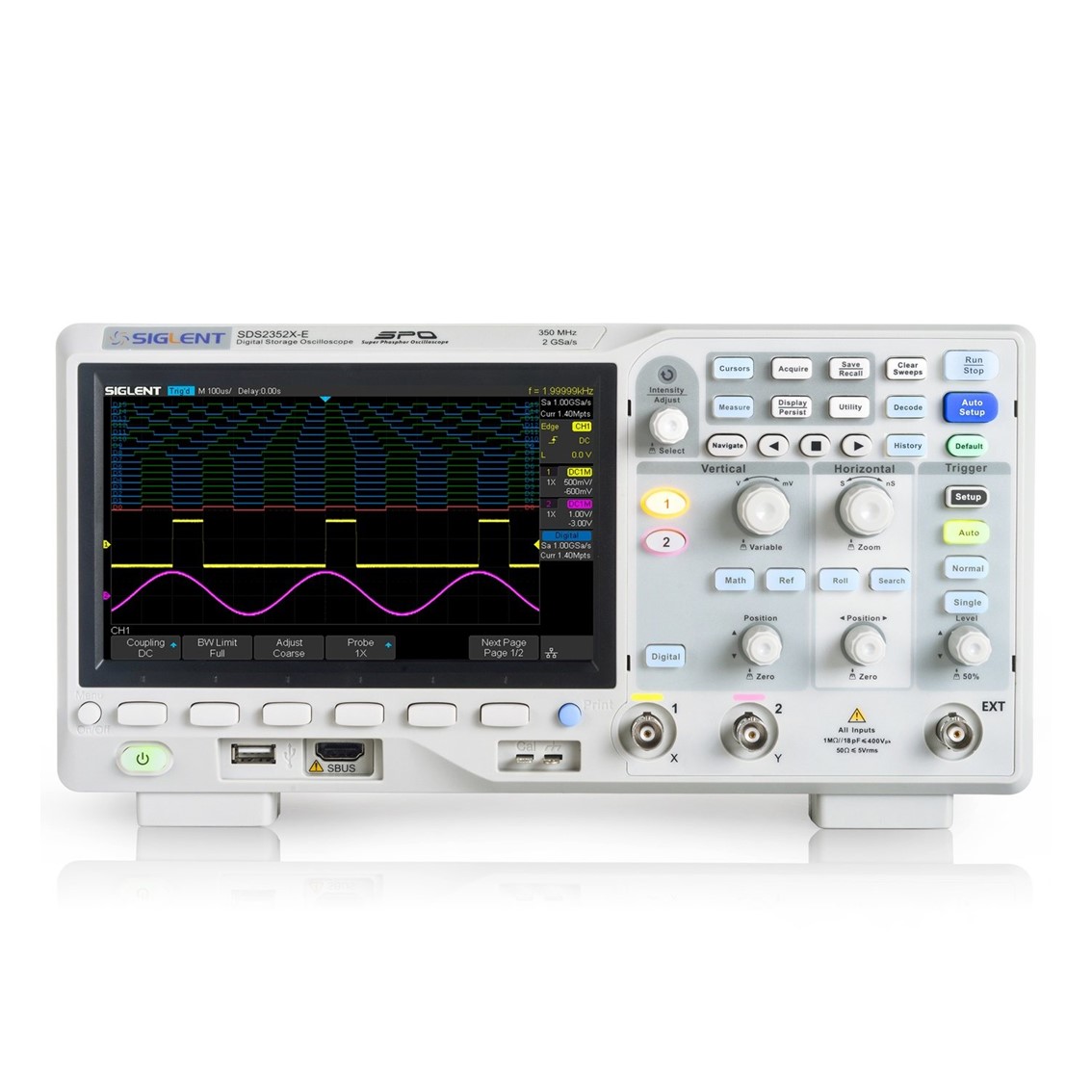 SIGLENT SDS2202X-E  오실로스코프 2채널, 200MHz, 2GSa/s, 28M
