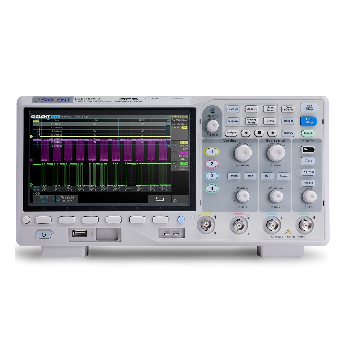 SIGLENT SDS1204X-E  오실로스코프 4채널, 200MHz, 1GSa/s, 14M