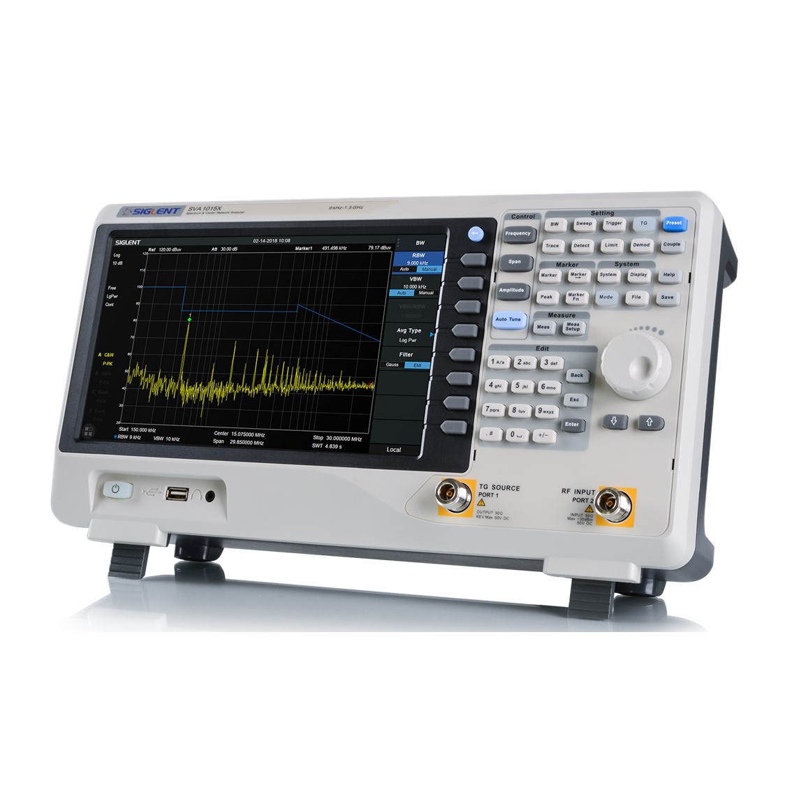 SIGLENT SVA1075X  스펙트럼 분석기 9kHz-7.5GHz / RBW 1Hz-3MHz