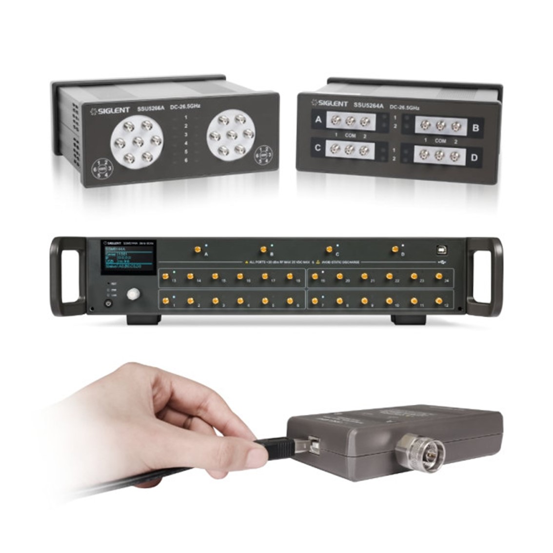 SIGLENT SSU5183A  RF기계식 스위치 DC-18GHz, 3 SPDT, SMA female