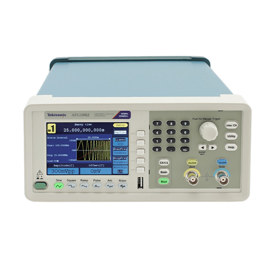 TEKTRONIX AFG1022  임의파형발생기,함수발생기 2채널, 125MS/s, 25MHz, 14비트, 3.9컬러LCD