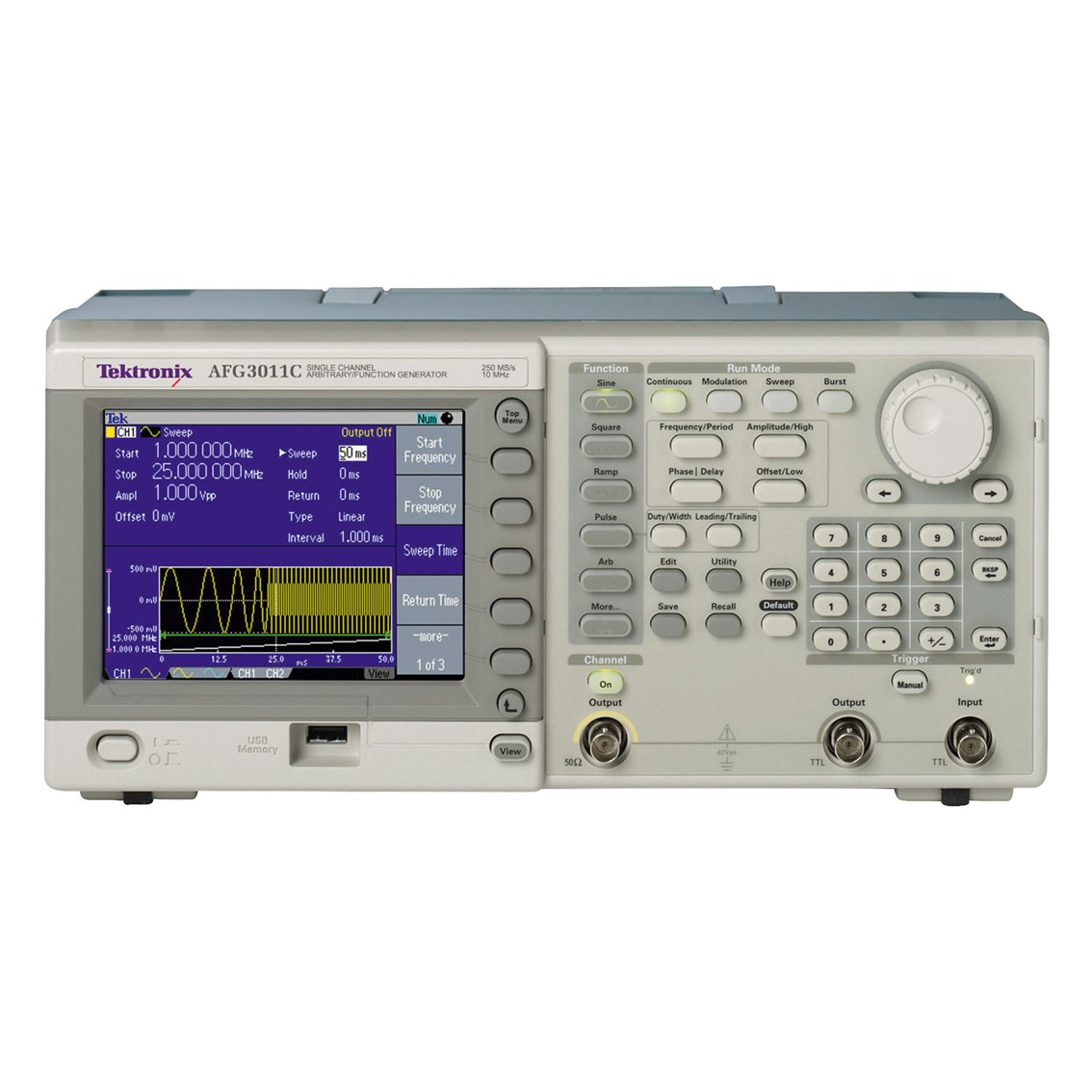 TEKTRONIX AFG3011C  임의파형발생기,함수발생기 1채널, 10MHz, 250MSa/s, 128k