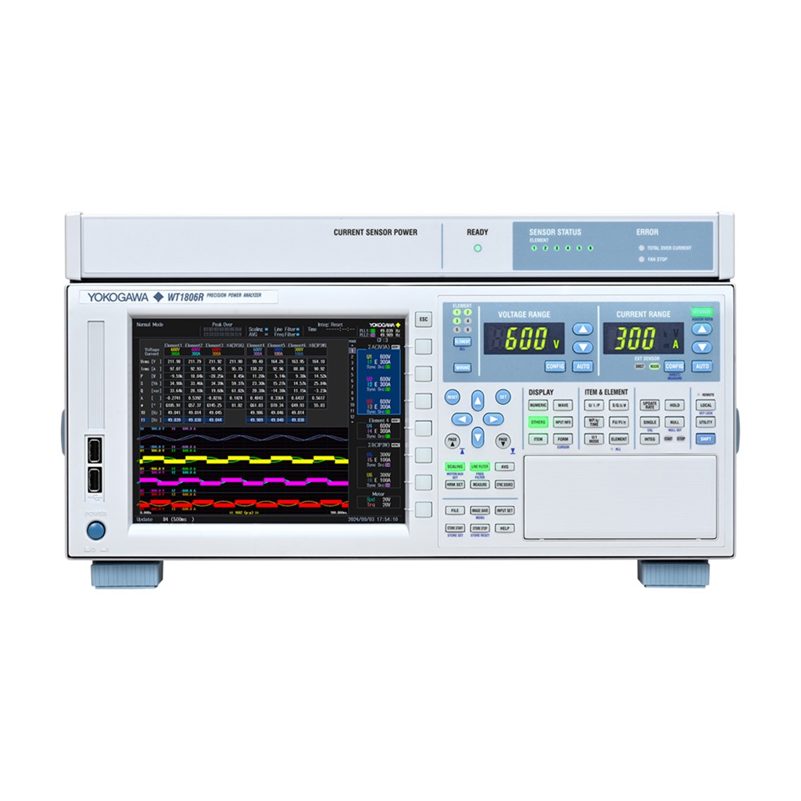 YOKOGAWA WT1804R  파워미터,전력분석기 6채널입력,2MSa(16비트), 8.4인치 XGA, 6파형 분할화면