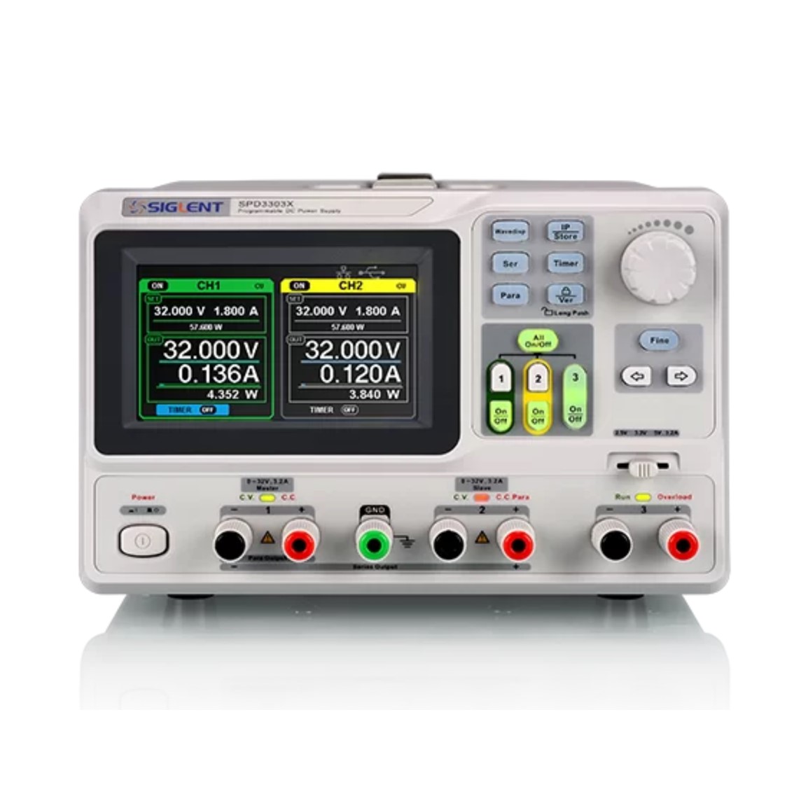 SIGLENT SPD3303X  3채널 프로그래머블 DC파워서플라이32V,3.2AX2, 2.5V,3.3V,5V,3A,1mV,1mV