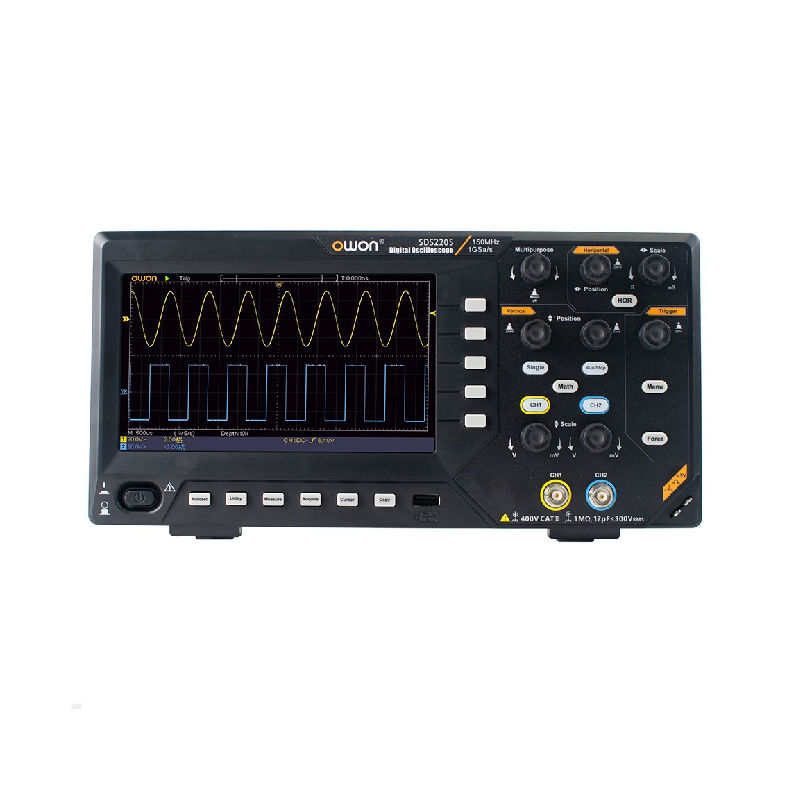 OWON SDS220S  오실로스코프 2채널,200MHz,1GS,7인치,1GS함수발생기