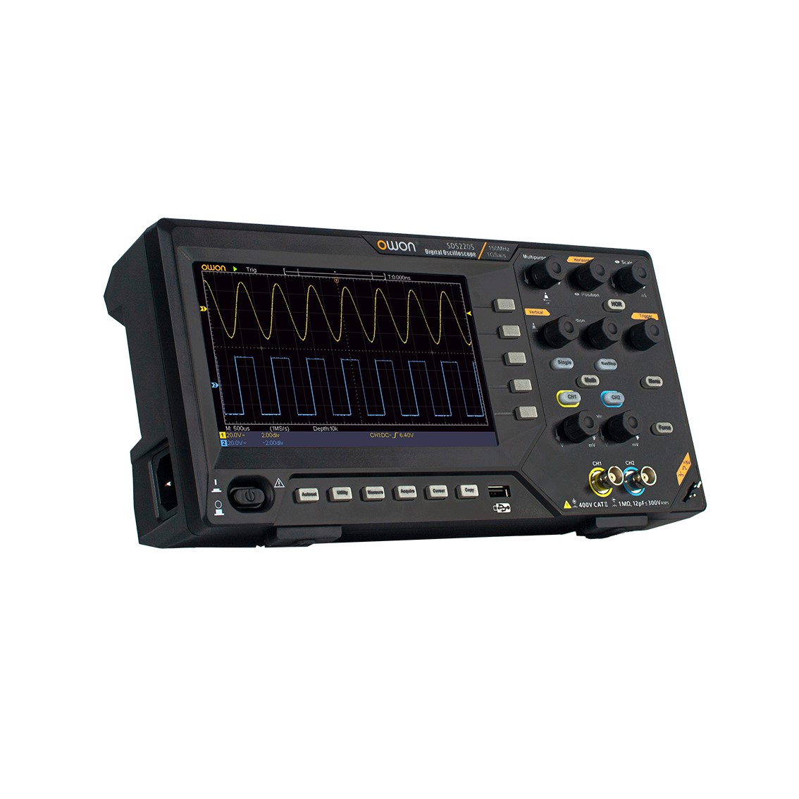 OWON SDS220S  오실로스코프 2채널,200MHz,1GS,7인치,1GS함수발생기
