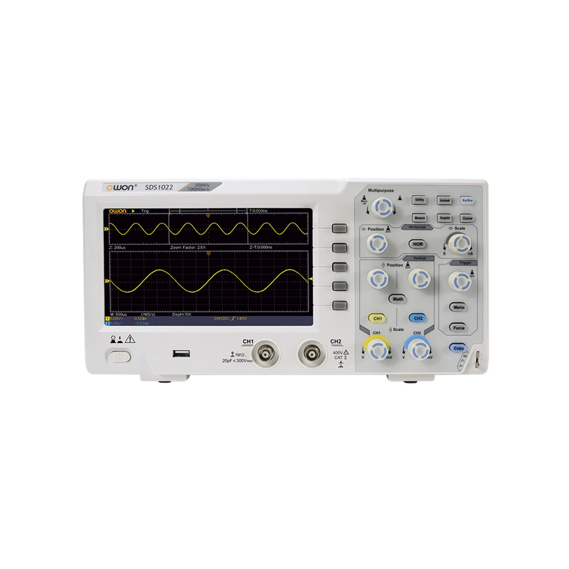 OWON SDS1102  오실로스코프 2채널,100MHz,1GS,7인치