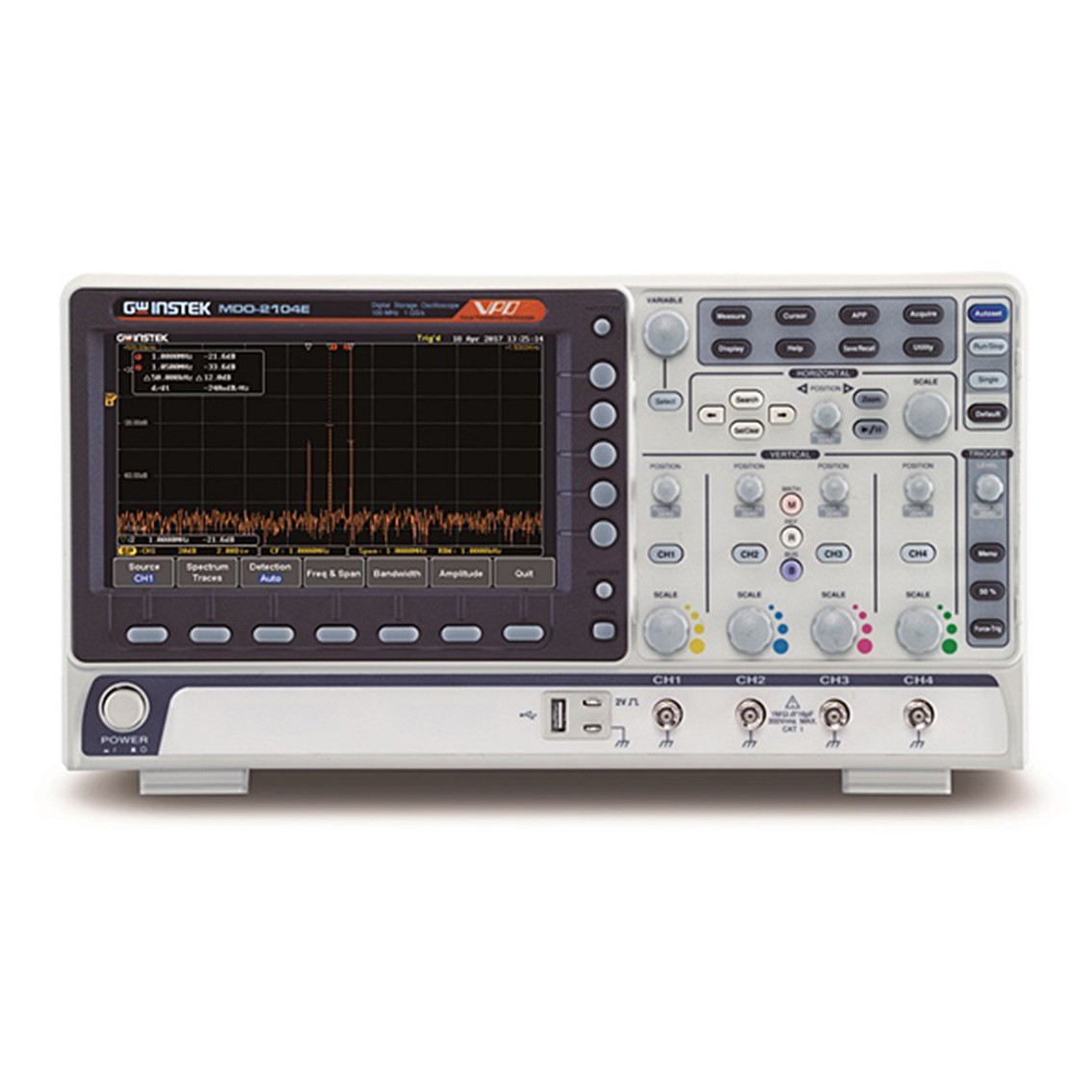 GWINSTEK MDO-2204EG  오실로스코프 4채널,200MHz,1GSa,10M 스펙트럼아날라이저,25M 함수발생기