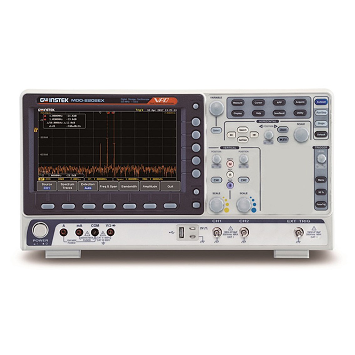 GWINSTEK MDO-2204EG  오실로스코프 4채널,200MHz,1GSa,10M 스펙트럼아날라이저,25M 함수발생기
