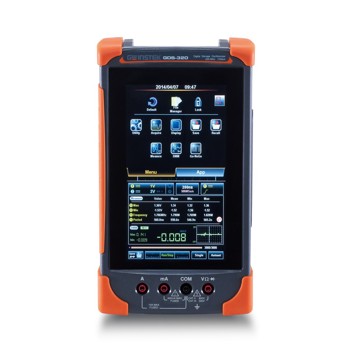 GWINSTEK GDS-307 휴대용 오실로스코프 1채널,70MHz,5M,50,000 DMM