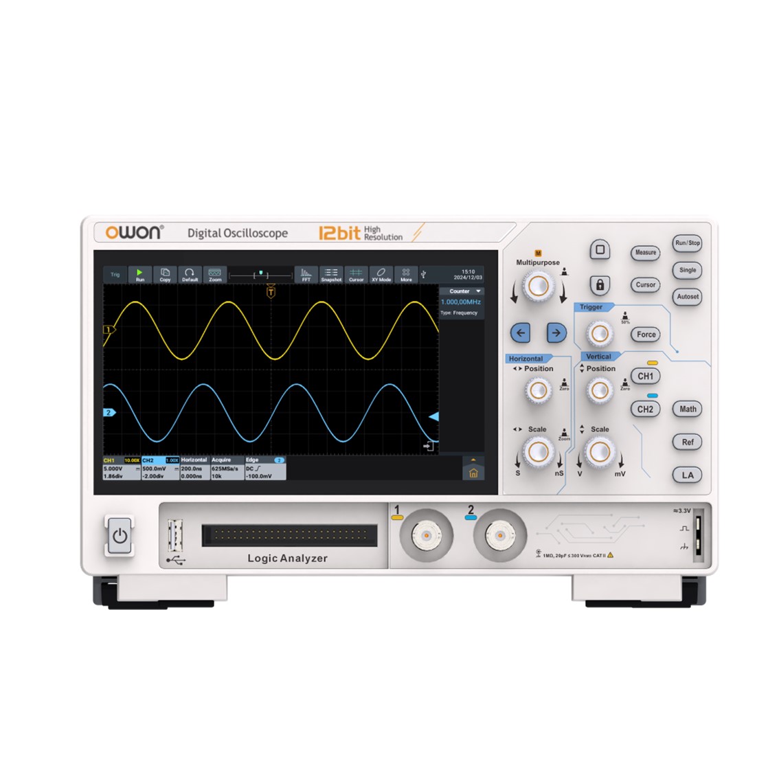 OWON ADS922A  디지탈 오실로스코프 2채널,250MHz,2GSa