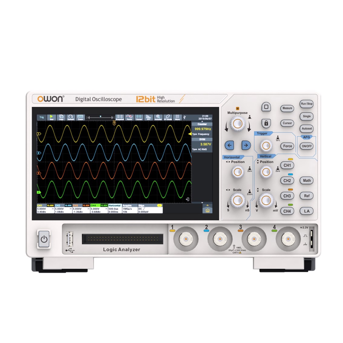 OWON ADS922A  디지탈 오실로스코프 2채널,250MHz,2GSa
