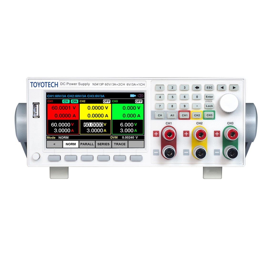 TOYOTECH N3412P  3채널 DC파워서플라이 32V/5A*2,6V/3A,338W DC전원공급기