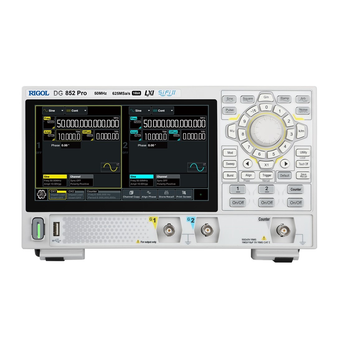 RIGOL DG821 Pro  25MHz, 625MSa/s, 16bit, 1CH 함수발생기, 임의파형발생기