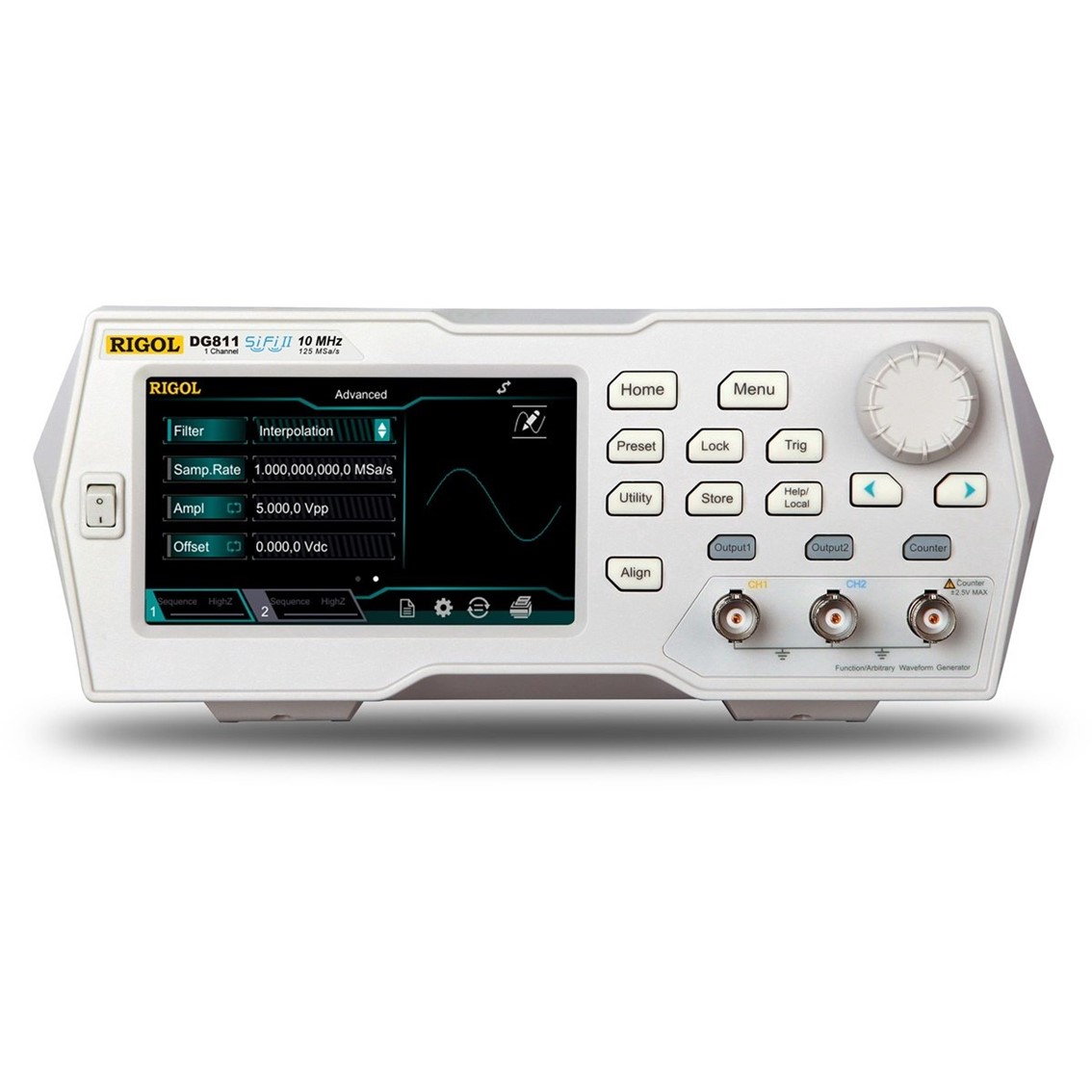 RIGOL DG812  10MHz, 2CH, 125MSa/s,16bit ,2Mpt 임의파형발생기, 함수발생기