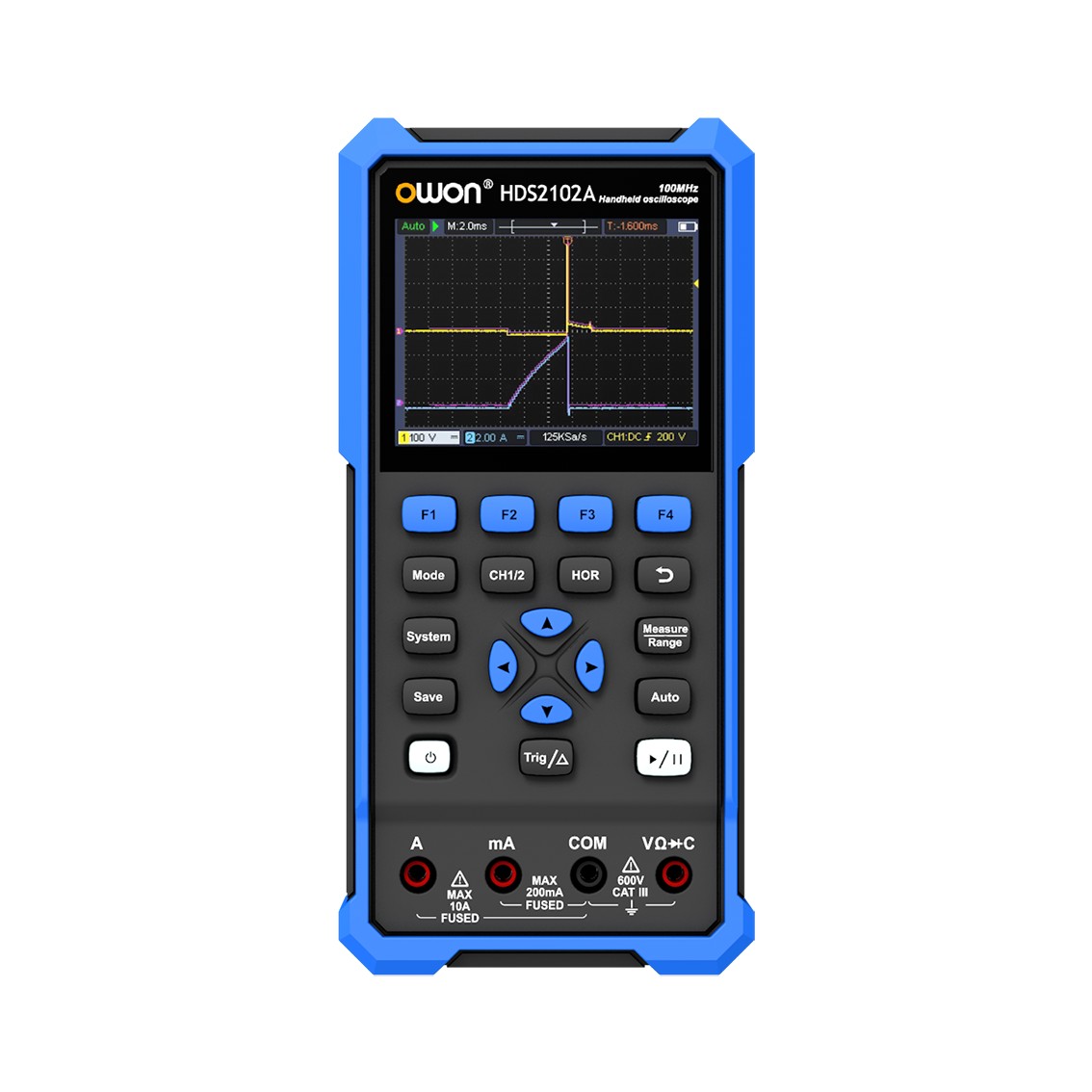 OWON HDS2102A  자동차진단용 휴대용 오실로스코프 100MHz, 2CH, 500MS/s. 8K Memory C타입