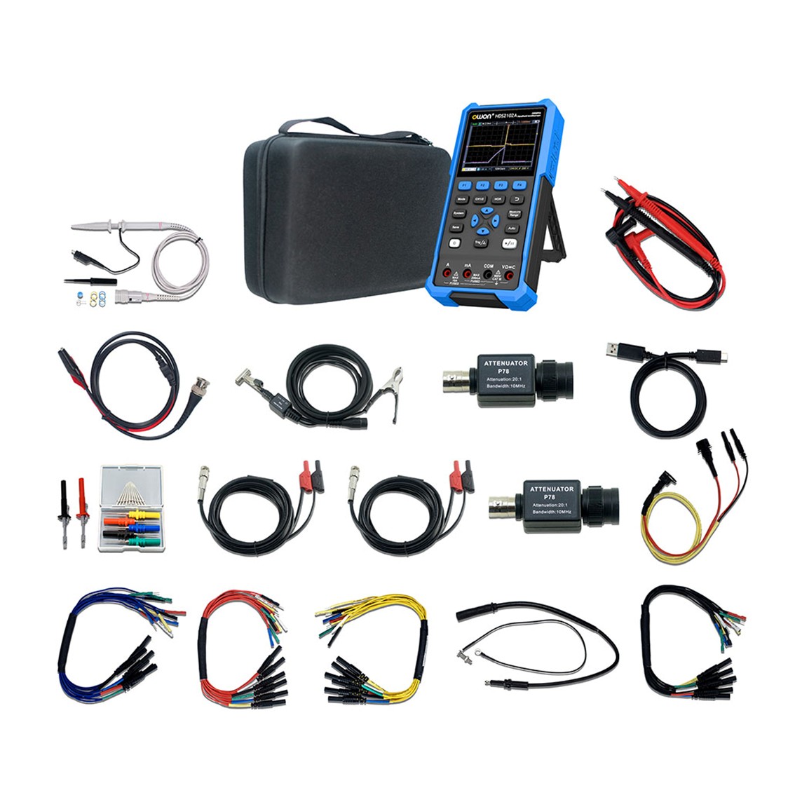 OWON HDS2102A  자동차진단용 휴대용 오실로스코프 100MHz, 2CH, 500MS/s. 8K Memory C타입