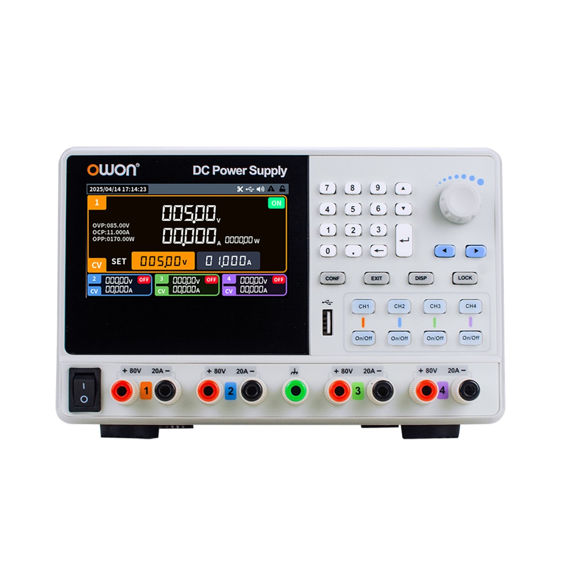 OWON OWH8040Q-600F DC파워서플라이 4채널, 80V, 10A, 4채널x150W DC전원공급기